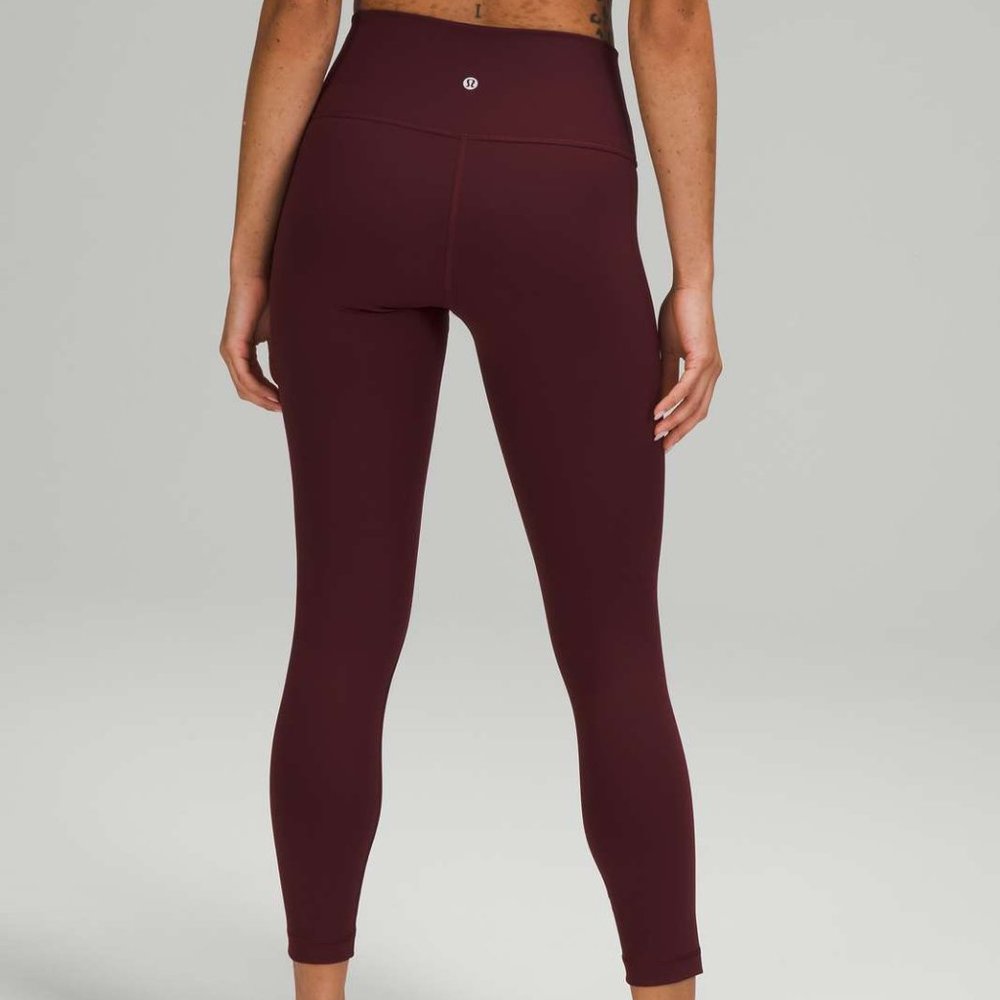 Lululemon Wunder Under High-Rise Red Merlot Burgundy Maroon Tight Leggings Sz 6